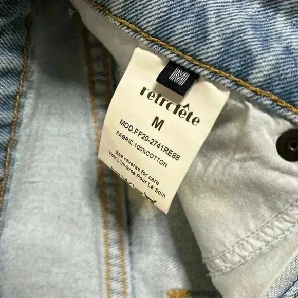 NWT RETROFETE   maeve denim skirt medium asymmetric distressed boho - Picture 6 of 9